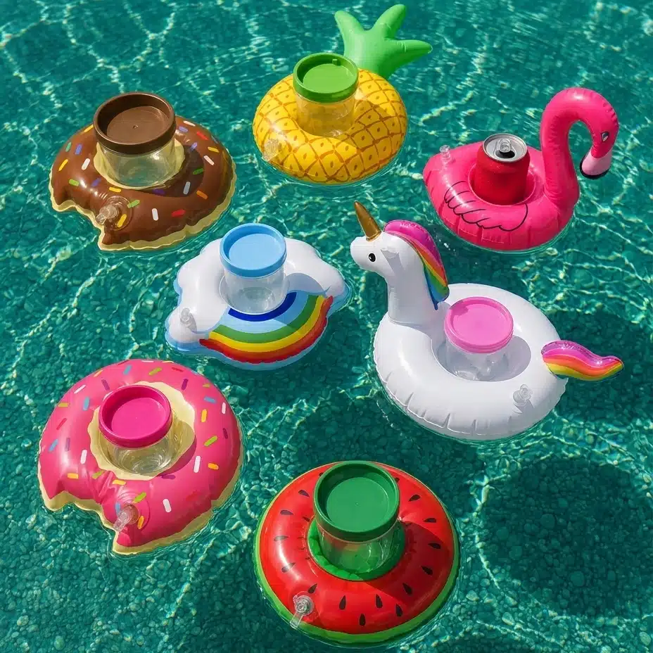 We Float Bali-Bundle Set Summer Drink Cup Holder : Coaster Pool Float (7 in 1)